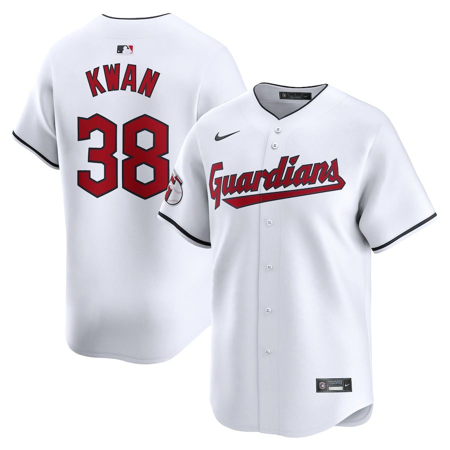 Men Cleveland Guardians #38 Steven Kwan Nike White Home Limited Player MLB Jersey->->